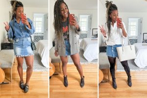 Denim skirt outfit ideas