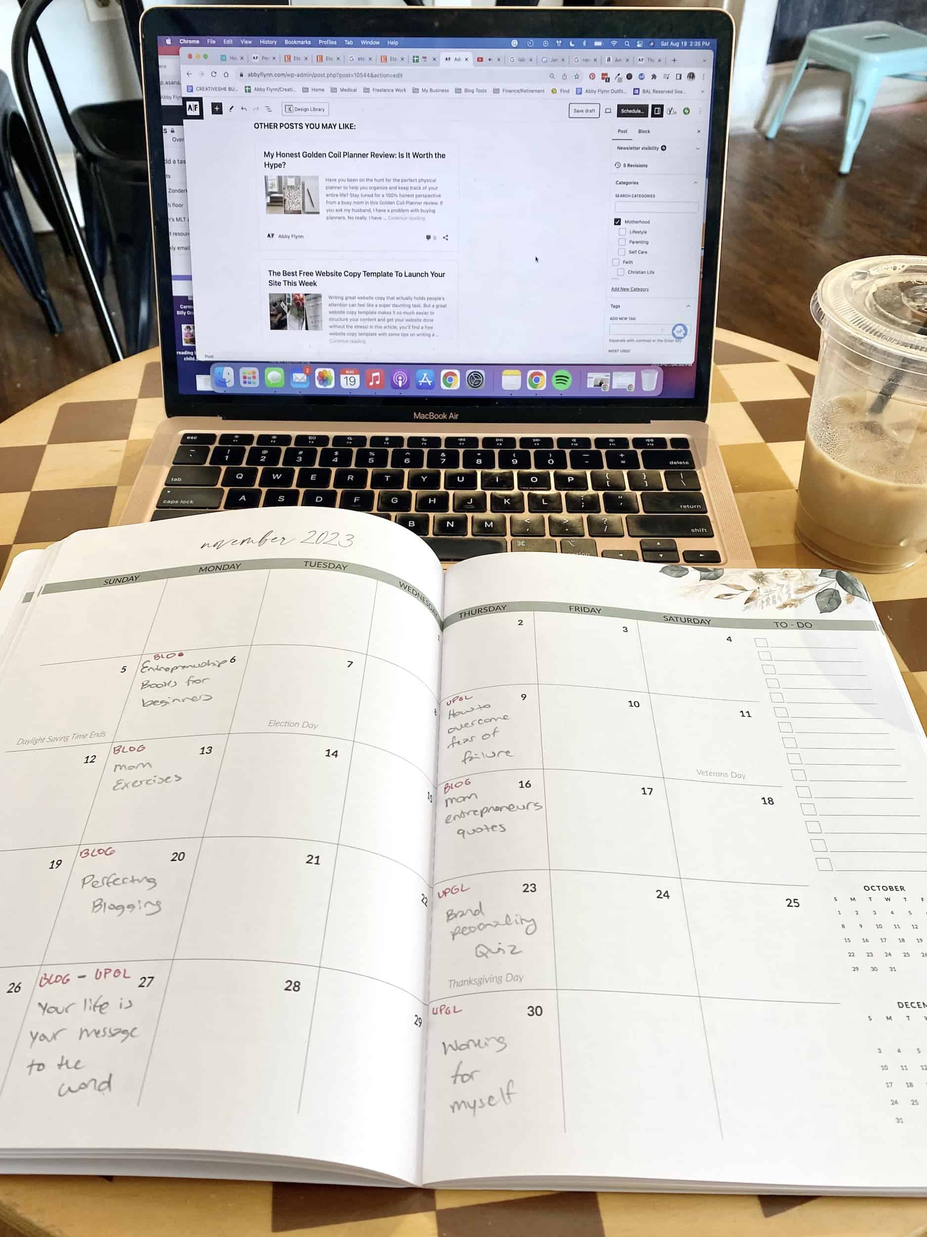 Zicoto Planner Monthly Spread