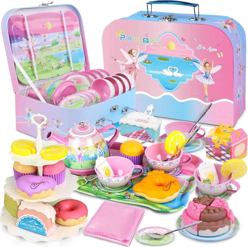 Gift idea - pink and purple tea set for little girls