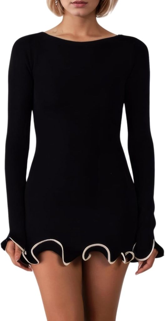 Ruffle hem mini dress