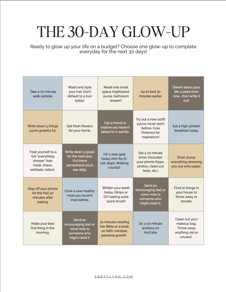 how to have a glow up at any age - 30 day glow up plan